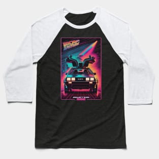 DeLorean Synthwave - Back to the Future Baseball T-Shirt